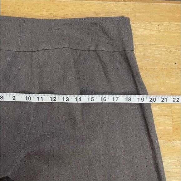 Eileen Fisher Trouser Heavy Linen Wide Leg Trouser Grey Relax Casual Size 6 EUC - Picture 11 of 14
